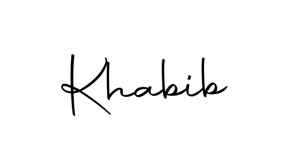 Make a beautiful signature design for name Khabib. With this signature (Autography-DOLnW) style, you can create a handwritten signature for free. Khabib signature style 10 images and pictures png