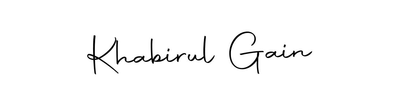 How to make Khabirul Gain name signature. Use Autography-DOLnW style for creating short signs online. This is the latest handwritten sign. Khabirul Gain signature style 10 images and pictures png