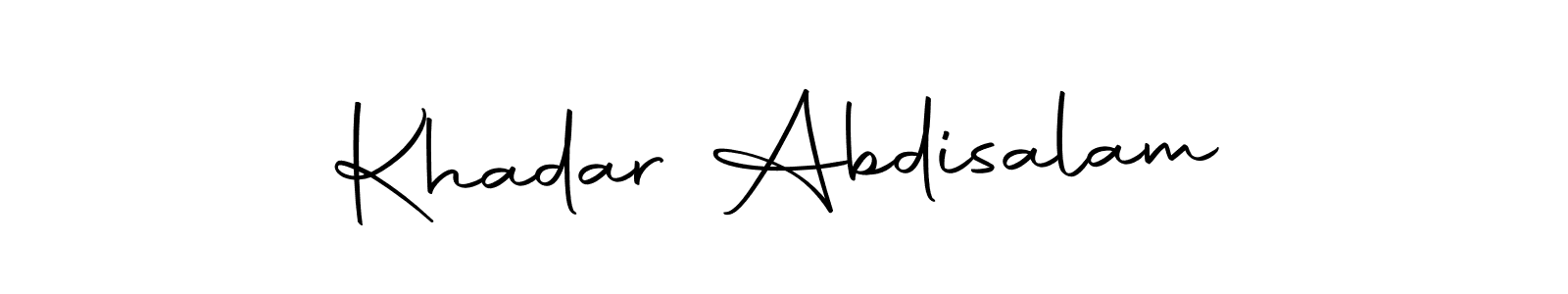 It looks lik you need a new signature style for name Khadar Abdisalam. Design unique handwritten (Autography-DOLnW) signature with our free signature maker in just a few clicks. Khadar Abdisalam signature style 10 images and pictures png