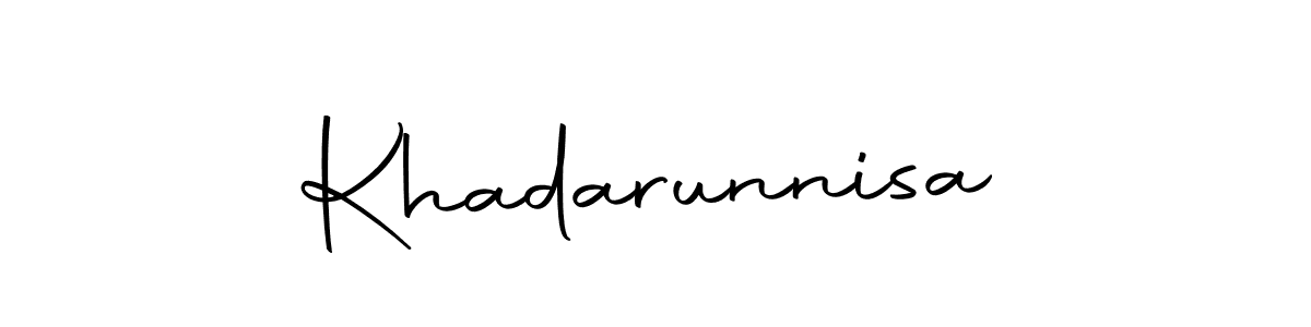You should practise on your own different ways (Autography-DOLnW) to write your name (Khadarunnisa) in signature. don't let someone else do it for you. Khadarunnisa signature style 10 images and pictures png