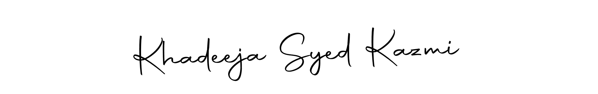 Also we have Khadeeja Syed Kazmi name is the best signature style. Create professional handwritten signature collection using Autography-DOLnW autograph style. Khadeeja Syed Kazmi signature style 10 images and pictures png