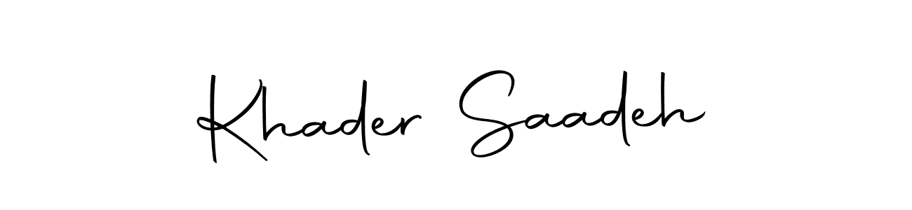 Use a signature maker to create a handwritten signature online. With this signature software, you can design (Autography-DOLnW) your own signature for name Khader Saadeh. Khader Saadeh signature style 10 images and pictures png