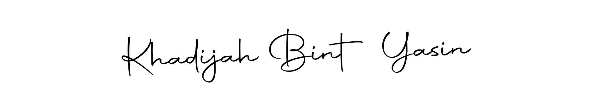 Create a beautiful signature design for name Khadijah Bint Yasin. With this signature (Autography-DOLnW) fonts, you can make a handwritten signature for free. Khadijah Bint Yasin signature style 10 images and pictures png