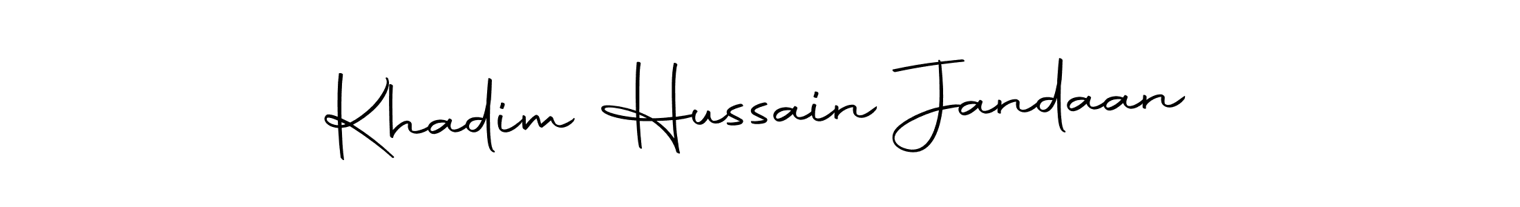 You can use this online signature creator to create a handwritten signature for the name Khadim Hussain Jandaan. This is the best online autograph maker. Khadim Hussain Jandaan signature style 10 images and pictures png