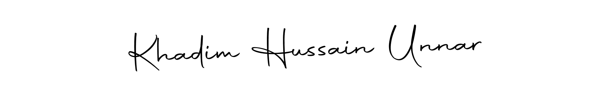 You should practise on your own different ways (Autography-DOLnW) to write your name (Khadim Hussain Unnar) in signature. don't let someone else do it for you. Khadim Hussain Unnar signature style 10 images and pictures png