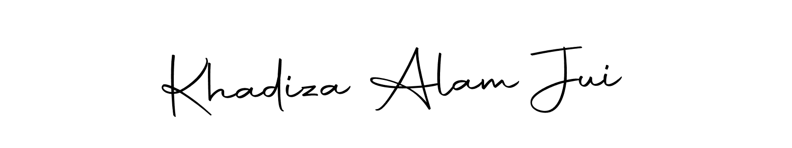 The best way (Autography-DOLnW) to make a short signature is to pick only two or three words in your name. The name Khadiza Alam Jui include a total of six letters. For converting this name. Khadiza Alam Jui signature style 10 images and pictures png