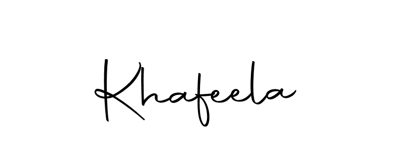 Use a signature maker to create a handwritten signature online. With this signature software, you can design (Autography-DOLnW) your own signature for name Khafeela. Khafeela signature style 10 images and pictures png