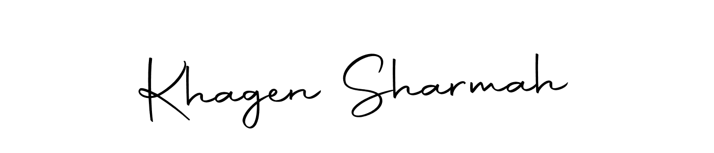 if you are searching for the best signature style for your name Khagen Sharmah. so please give up your signature search. here we have designed multiple signature styles  using Autography-DOLnW. Khagen Sharmah signature style 10 images and pictures png