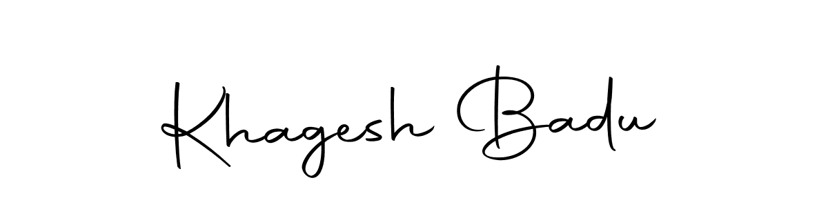 Create a beautiful signature design for name Khagesh Badu. With this signature (Autography-DOLnW) fonts, you can make a handwritten signature for free. Khagesh Badu signature style 10 images and pictures png