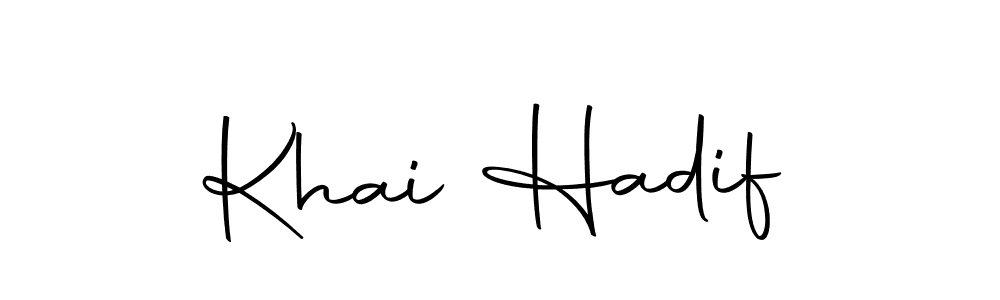 The best way (Autography-DOLnW) to make a short signature is to pick only two or three words in your name. The name Khai Hadif include a total of six letters. For converting this name. Khai Hadif signature style 10 images and pictures png