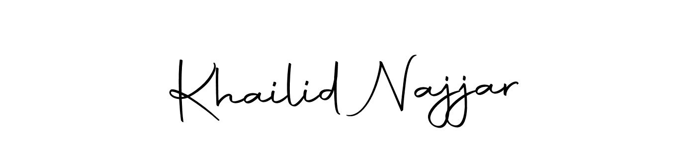 You should practise on your own different ways (Autography-DOLnW) to write your name (Khailid Najjar) in signature. don't let someone else do it for you. Khailid Najjar signature style 10 images and pictures png