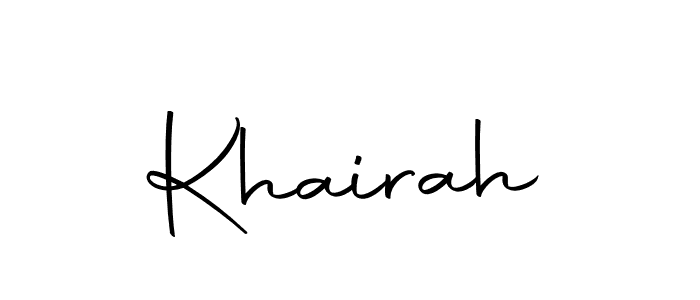 Create a beautiful signature design for name Khairah. With this signature (Autography-DOLnW) fonts, you can make a handwritten signature for free. Khairah signature style 10 images and pictures png