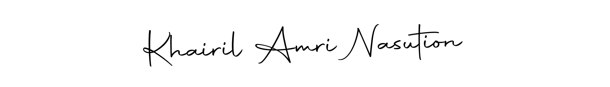 Create a beautiful signature design for name Khairil Amri Nasution. With this signature (Autography-DOLnW) fonts, you can make a handwritten signature for free. Khairil Amri Nasution signature style 10 images and pictures png