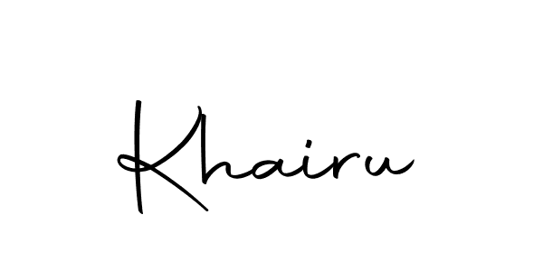 Use a signature maker to create a handwritten signature online. With this signature software, you can design (Autography-DOLnW) your own signature for name Khairu. Khairu signature style 10 images and pictures png