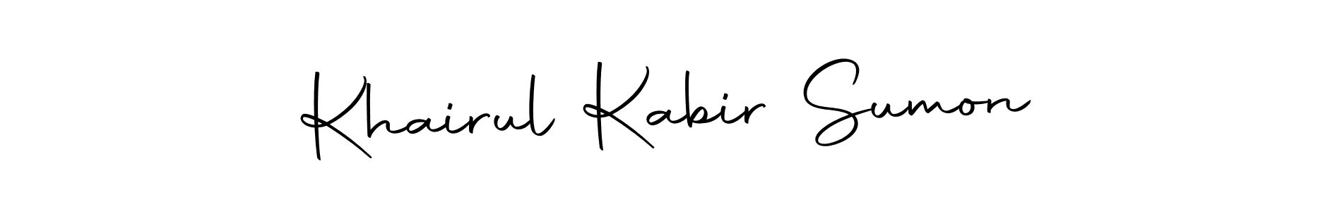 Use a signature maker to create a handwritten signature online. With this signature software, you can design (Autography-DOLnW) your own signature for name Khairul Kabir Sumon. Khairul Kabir Sumon signature style 10 images and pictures png