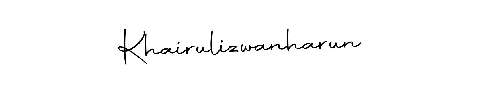 if you are searching for the best signature style for your name Khairulizwanharun. so please give up your signature search. here we have designed multiple signature styles  using Autography-DOLnW. Khairulizwanharun signature style 10 images and pictures png