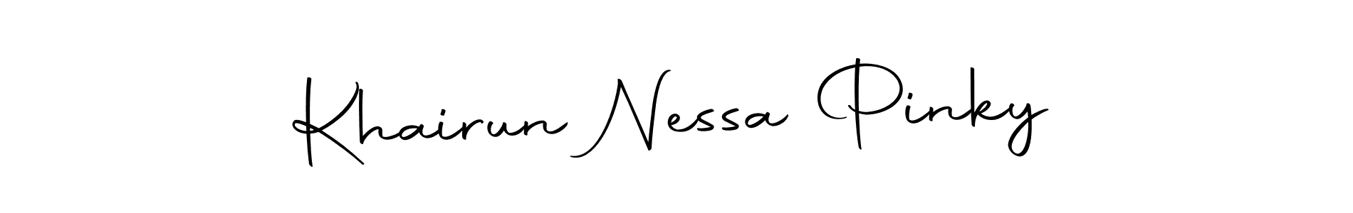 Autography-DOLnW is a professional signature style that is perfect for those who want to add a touch of class to their signature. It is also a great choice for those who want to make their signature more unique. Get Khairun Nessa Pinky name to fancy signature for free. Khairun Nessa Pinky signature style 10 images and pictures png