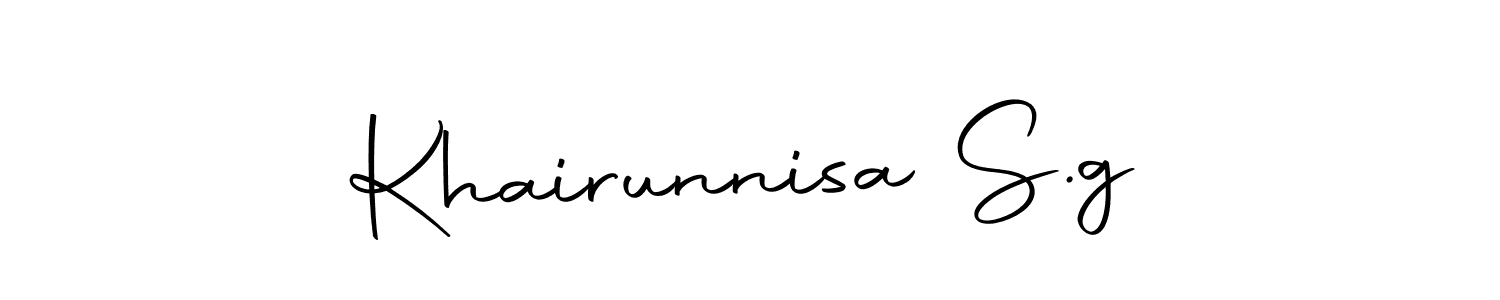 The best way (Autography-DOLnW) to make a short signature is to pick only two or three words in your name. The name Khairunnisa S.g include a total of six letters. For converting this name. Khairunnisa S.g signature style 10 images and pictures png