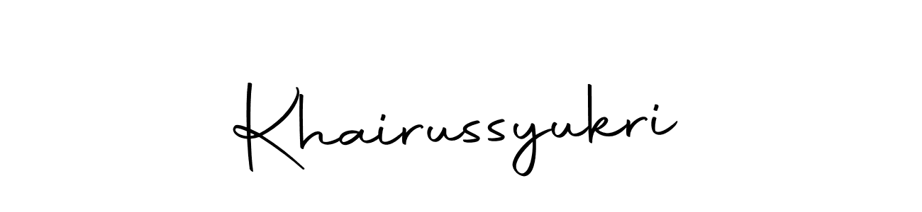 Design your own signature with our free online signature maker. With this signature software, you can create a handwritten (Autography-DOLnW) signature for name Khairussyukri. Khairussyukri signature style 10 images and pictures png