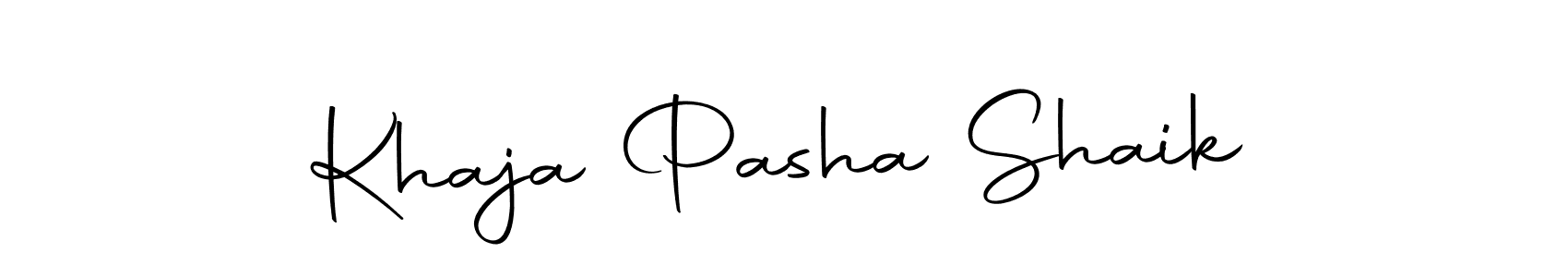 How to make Khaja Pasha Shaik name signature. Use Autography-DOLnW style for creating short signs online. This is the latest handwritten sign. Khaja Pasha Shaik signature style 10 images and pictures png