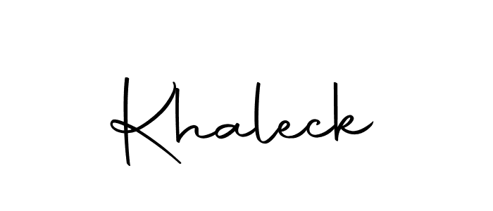 Design your own signature with our free online signature maker. With this signature software, you can create a handwritten (Autography-DOLnW) signature for name Khaleck. Khaleck signature style 10 images and pictures png