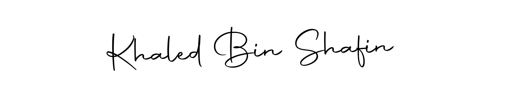 How to make Khaled Bin Shafin name signature. Use Autography-DOLnW style for creating short signs online. This is the latest handwritten sign. Khaled Bin Shafin signature style 10 images and pictures png