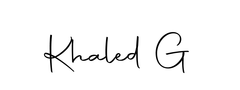 Design your own signature with our free online signature maker. With this signature software, you can create a handwritten (Autography-DOLnW) signature for name Khaled G. Khaled G signature style 10 images and pictures png