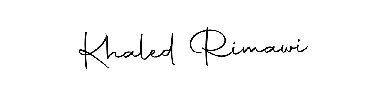 How to make Khaled Rimawi name signature. Use Autography-DOLnW style for creating short signs online. This is the latest handwritten sign. Khaled Rimawi signature style 10 images and pictures png