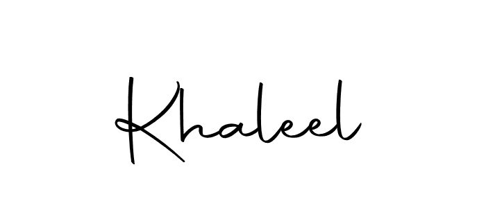 Khaleel stylish signature style. Best Handwritten Sign (Autography-DOLnW) for my name. Handwritten Signature Collection Ideas for my name Khaleel. Khaleel signature style 10 images and pictures png