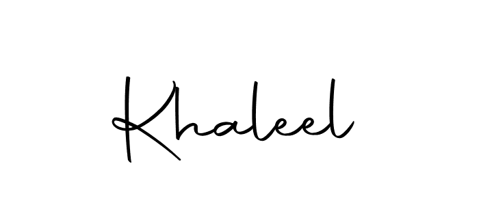 Khaleel stylish signature style. Best Handwritten Sign (Autography-DOLnW) for my name. Handwritten Signature Collection Ideas for my name Khaleel. Khaleel signature style 10 images and pictures png