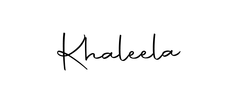 Design your own signature with our free online signature maker. With this signature software, you can create a handwritten (Autography-DOLnW) signature for name Khaleela. Khaleela signature style 10 images and pictures png