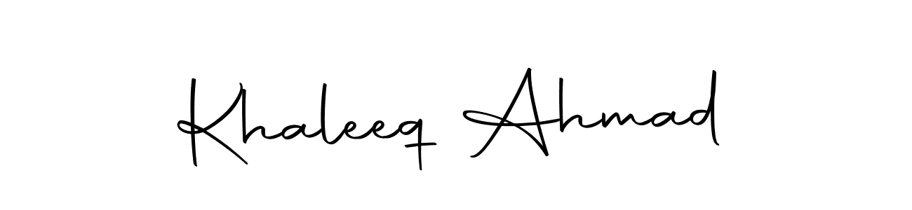 How to make Khaleeq Ahmad name signature. Use Autography-DOLnW style for creating short signs online. This is the latest handwritten sign. Khaleeq Ahmad signature style 10 images and pictures png
