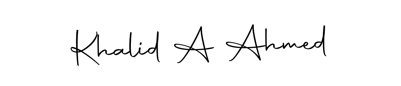 Make a beautiful signature design for name Khalid A Ahmed. With this signature (Autography-DOLnW) style, you can create a handwritten signature for free. Khalid A Ahmed signature style 10 images and pictures png