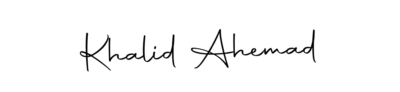 Design your own signature with our free online signature maker. With this signature software, you can create a handwritten (Autography-DOLnW) signature for name Khalid Ahemad. Khalid Ahemad signature style 10 images and pictures png