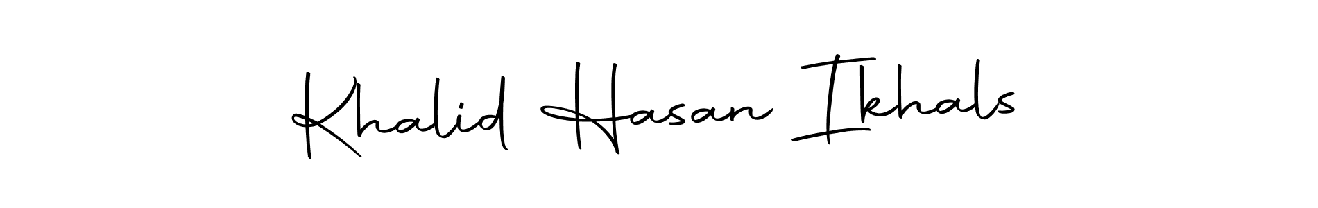You should practise on your own different ways (Autography-DOLnW) to write your name (Khalid Hasan Ikhals) in signature. don't let someone else do it for you. Khalid Hasan Ikhals signature style 10 images and pictures png