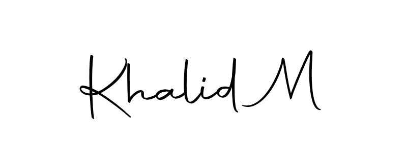 How to make Khalid M name signature. Use Autography-DOLnW style for creating short signs online. This is the latest handwritten sign. Khalid M signature style 10 images and pictures png