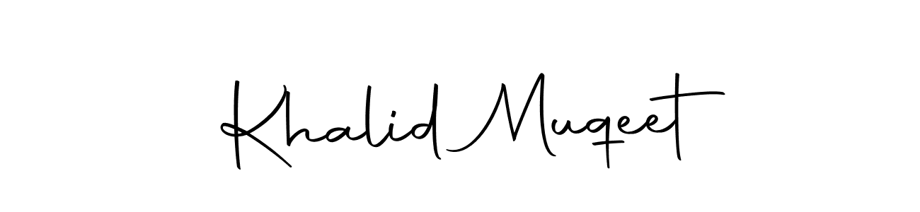 How to make Khalid Muqeet name signature. Use Autography-DOLnW style for creating short signs online. This is the latest handwritten sign. Khalid Muqeet signature style 10 images and pictures png