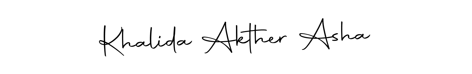 How to make Khalida Akther Asha name signature. Use Autography-DOLnW style for creating short signs online. This is the latest handwritten sign. Khalida Akther Asha signature style 10 images and pictures png