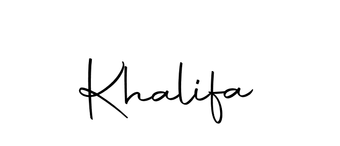 Create a beautiful signature design for name Khalifa. With this signature (Autography-DOLnW) fonts, you can make a handwritten signature for free. Khalifa signature style 10 images and pictures png