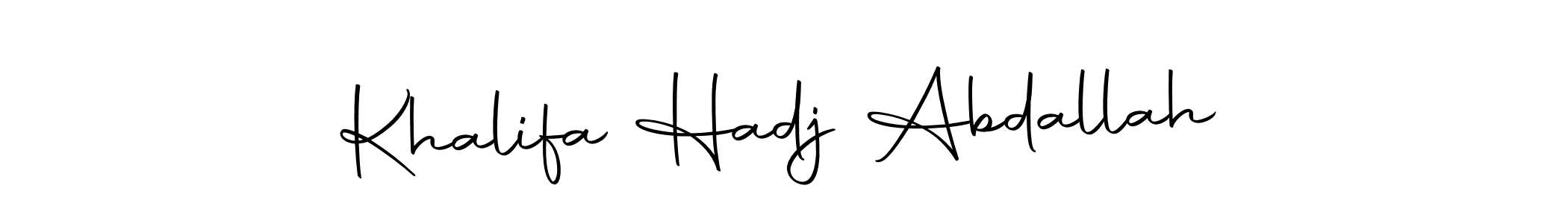 Use a signature maker to create a handwritten signature online. With this signature software, you can design (Autography-DOLnW) your own signature for name Khalifa Hadj Abdallah. Khalifa Hadj Abdallah signature style 10 images and pictures png