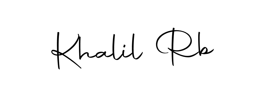 How to make Khalil Rb name signature. Use Autography-DOLnW style for creating short signs online. This is the latest handwritten sign. Khalil Rb signature style 10 images and pictures png