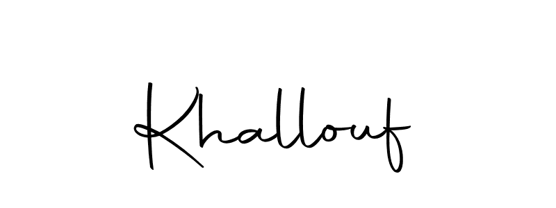 Design your own signature with our free online signature maker. With this signature software, you can create a handwritten (Autography-DOLnW) signature for name Khallouf. Khallouf signature style 10 images and pictures png