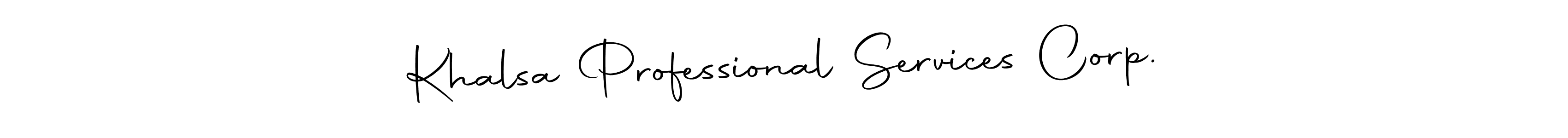 How to make Khalsa Professional Services Corp. name signature. Use Autography-DOLnW style for creating short signs online. This is the latest handwritten sign. Khalsa Professional Services Corp. signature style 10 images and pictures png