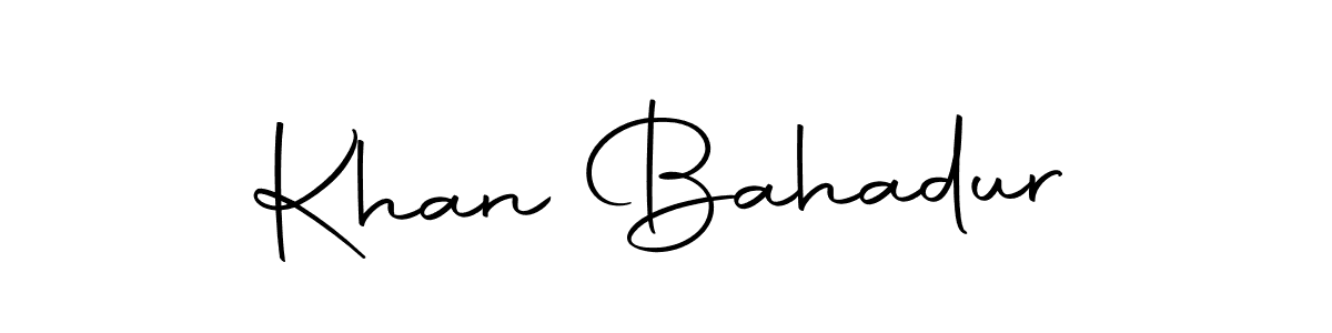 Design your own signature with our free online signature maker. With this signature software, you can create a handwritten (Autography-DOLnW) signature for name Khan Bahadur. Khan Bahadur signature style 10 images and pictures png