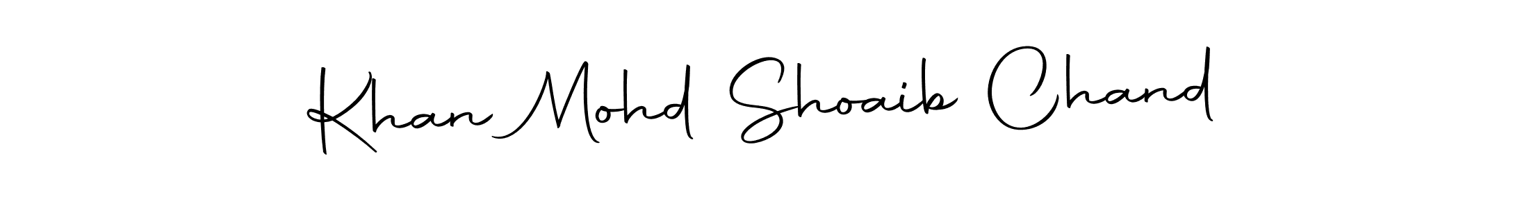 You can use this online signature creator to create a handwritten signature for the name Khan Mohd Shoaib Chand. This is the best online autograph maker. Khan Mohd Shoaib Chand signature style 10 images and pictures png