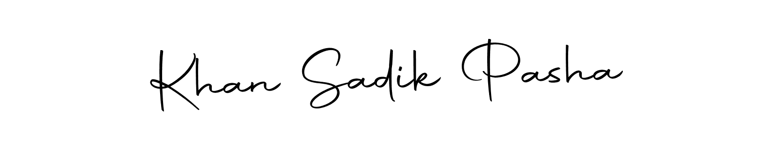 Make a beautiful signature design for name Khan Sadik Pasha. With this signature (Autography-DOLnW) style, you can create a handwritten signature for free. Khan Sadik Pasha signature style 10 images and pictures png