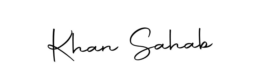 Use a signature maker to create a handwritten signature online. With this signature software, you can design (Autography-DOLnW) your own signature for name Khan Sahab. Khan Sahab signature style 10 images and pictures png