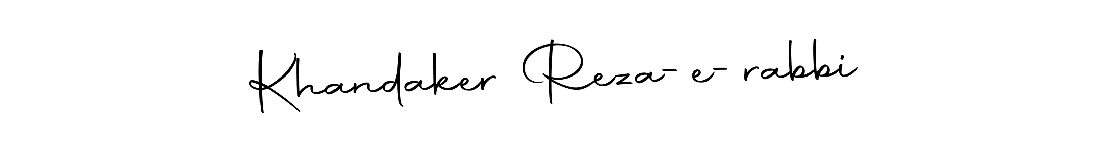 if you are searching for the best signature style for your name Khandaker Reza-e-rabbi. so please give up your signature search. here we have designed multiple signature styles  using Autography-DOLnW. Khandaker Reza-e-rabbi signature style 10 images and pictures png