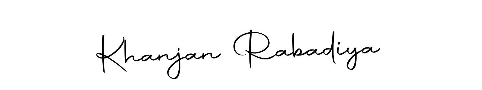You should practise on your own different ways (Autography-DOLnW) to write your name (Khanjan Rabadiya) in signature. don't let someone else do it for you. Khanjan Rabadiya signature style 10 images and pictures png