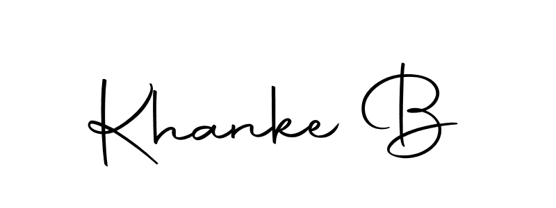 How to make Khanke B name signature. Use Autography-DOLnW style for creating short signs online. This is the latest handwritten sign. Khanke B signature style 10 images and pictures png